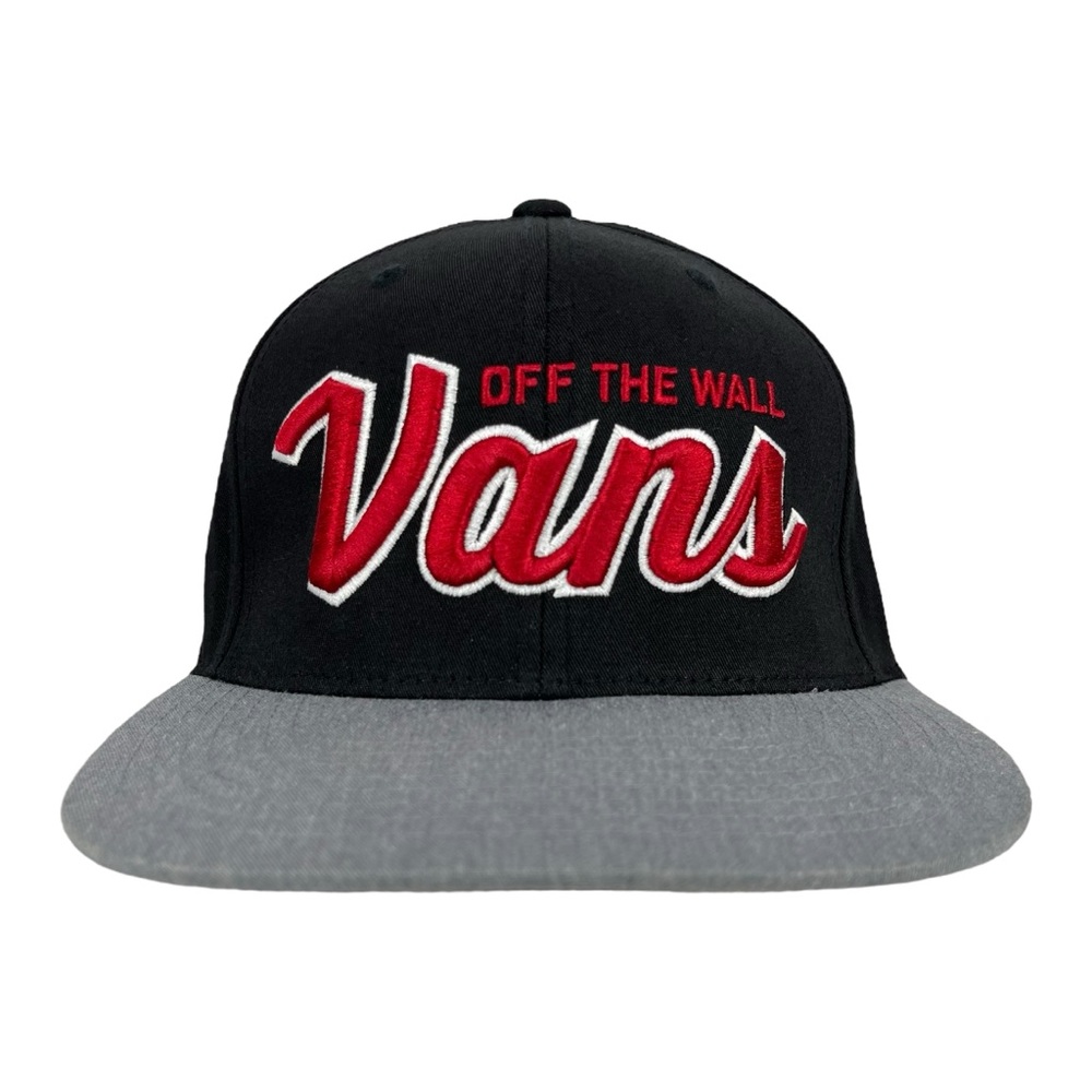 Vans | Adjustable | Snapback Black/Gray Hat Cap Red/White Embroidered Logo‎